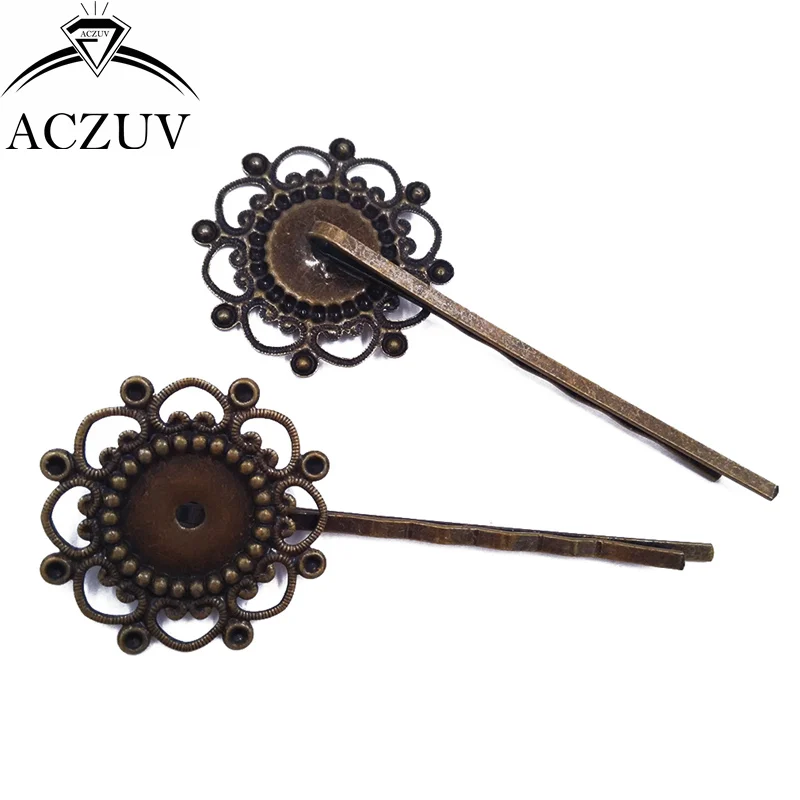 Заколки для волос с кабошонами 200 шт. 12 мм пустые заколки аксессуары FJT008 |