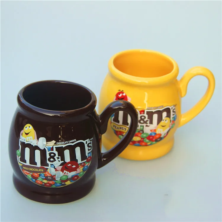 Симпатичные M& M's мм бобы напиток большой емкости версия внешней торговли Фарфор Кофе Молоко чашки чаша кружки