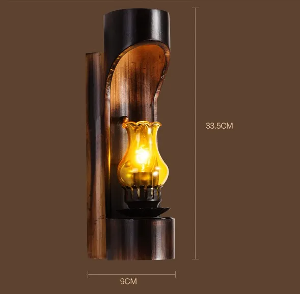 Светодиодный настенный светильник в стиле лофт винтажная лампа виде бамбуковой