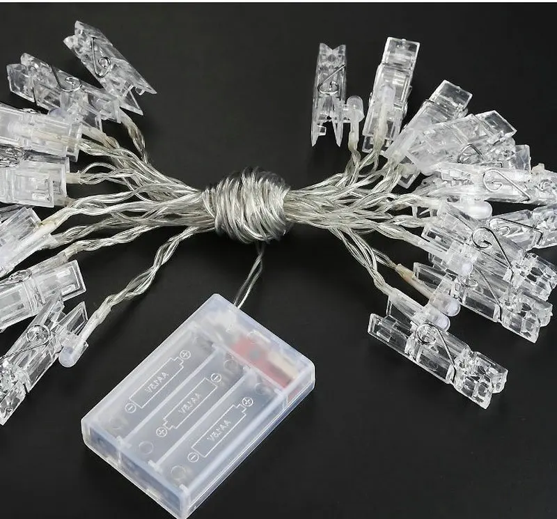 Батарея работать 2 м зажим светильник строка изображение колышек фото Дисплей 20LED