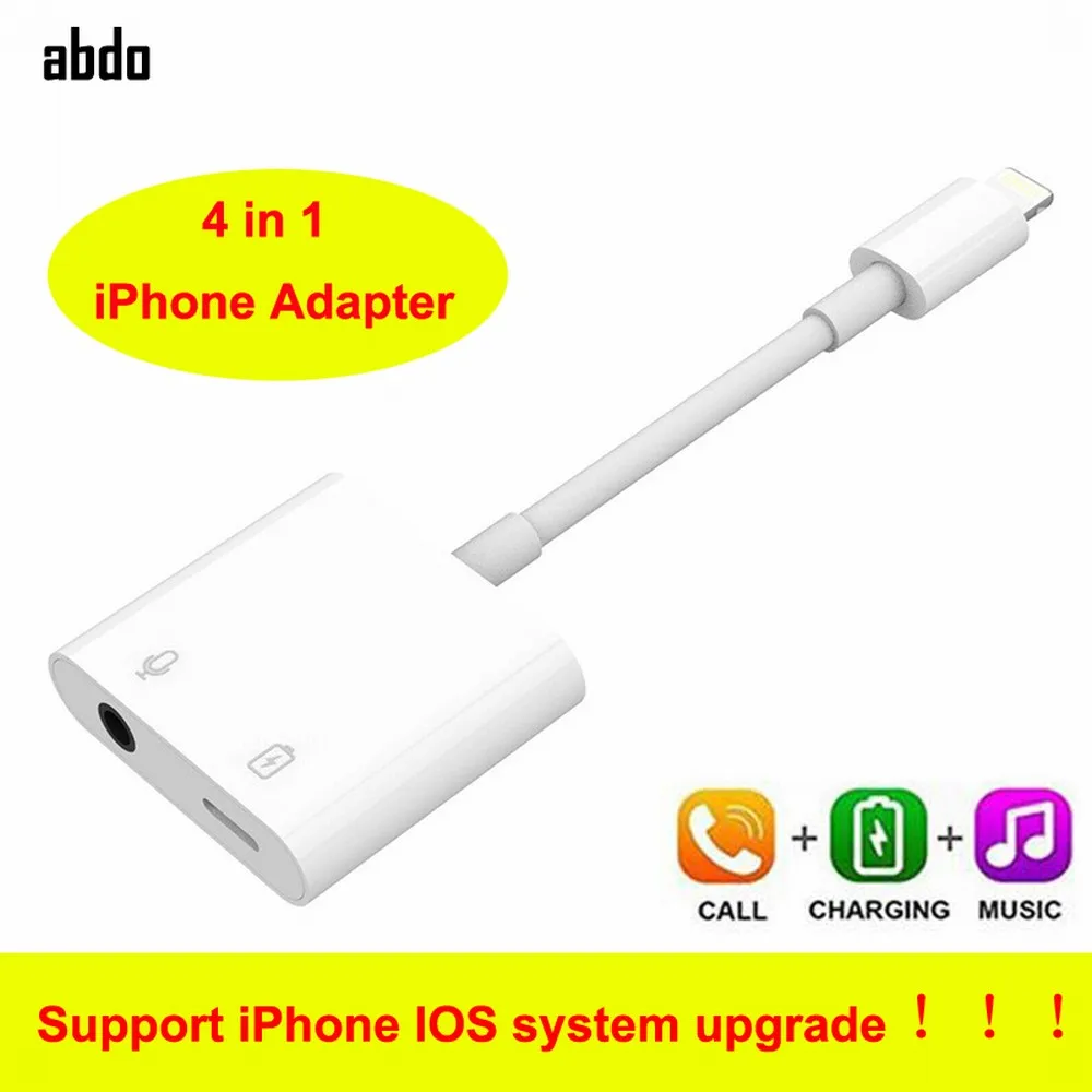 Переходник с Lightning на 3 5 мм для наушников Aux аудио адаптер сплиттер iPhone 7 8 Plus X XS Mas XR