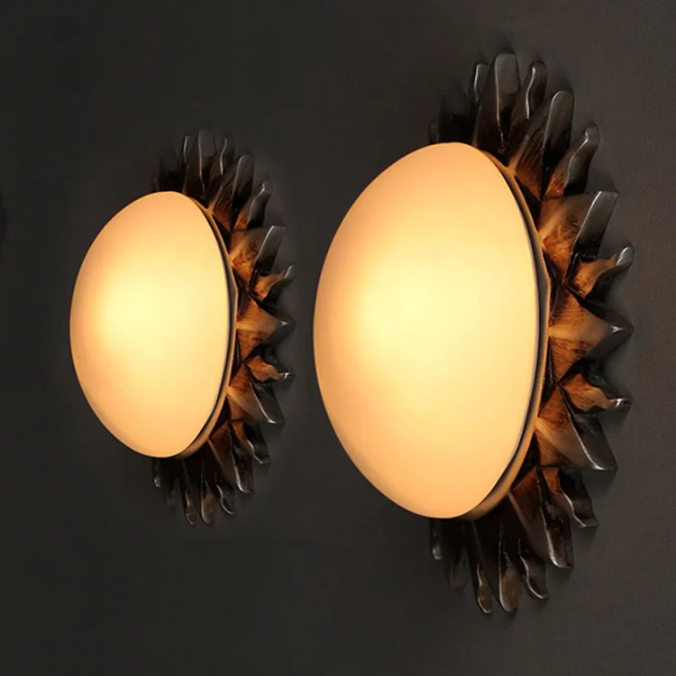 

Nordic wind Simple Creative Glass Sunflower ceiling light Wall lamp Tatami Living room lamp Led Bedroom Balcony light
