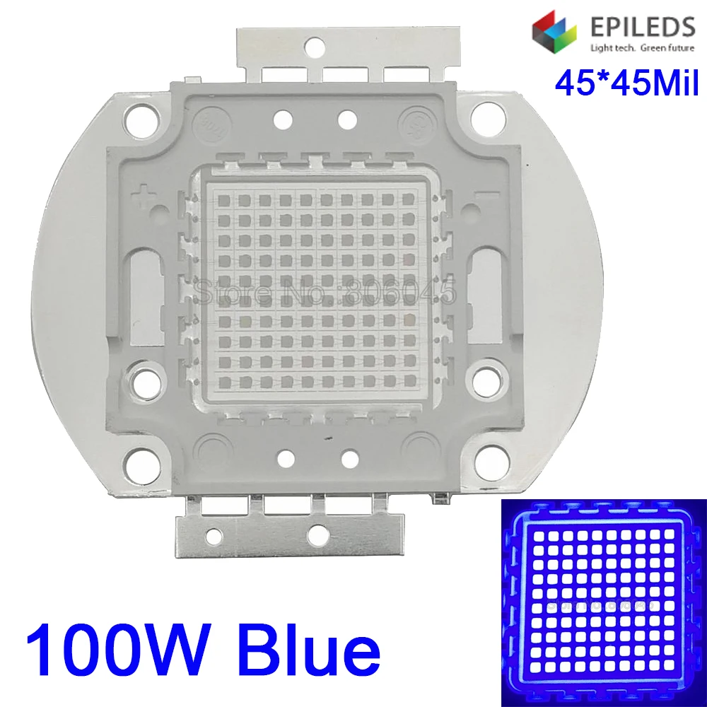 Epi led s 45*45 мил чип 100 Вт светодиодный высокой мощности Синий нм-нм COB диод SMD для DIY