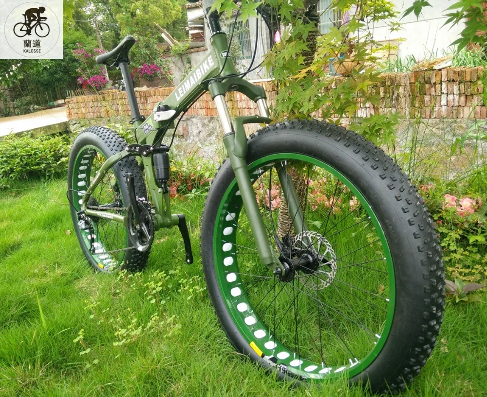 Алюминиевый велосипед KALOSSE для пляжа/снега с полной подвеской 26*4 0 дюймов 21/24/27/30