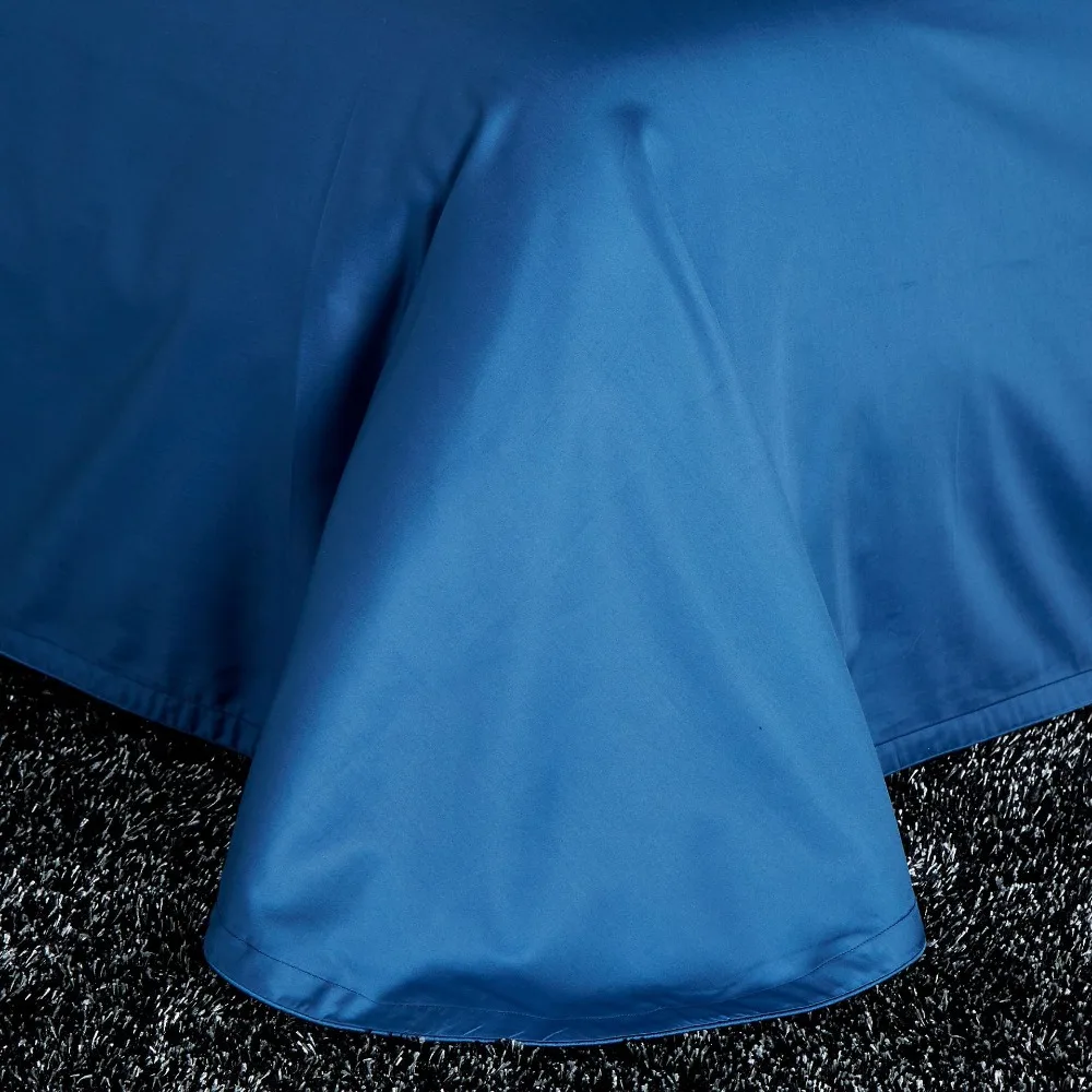 Luxury Solid Blue 120S Egyptian cotton Bedding set Queen King Noble Lace Royal Duvet cover Bed sheet Pillowcase 4/6pc Europe | Дом и сад