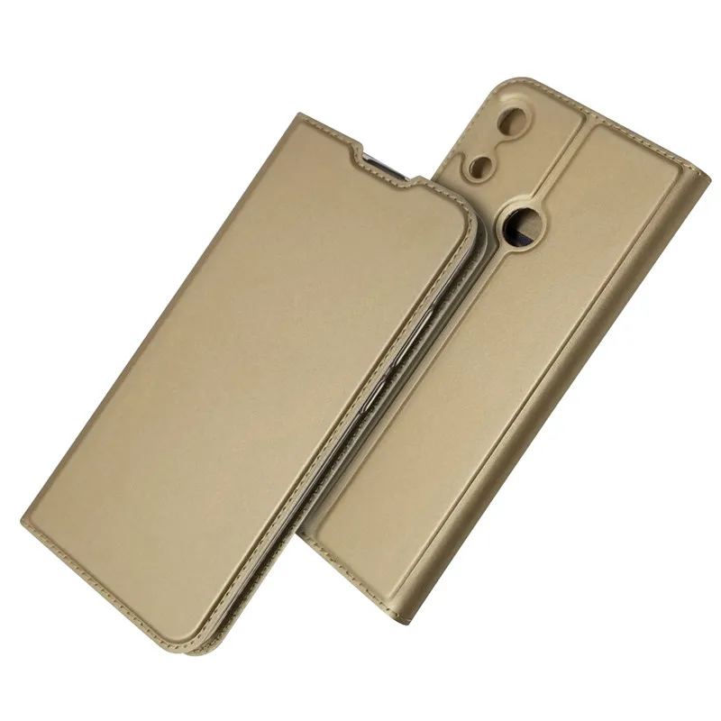 Золотой Флип кожаный чехол для телефона Etui для Huawei Y7 Чехлы Y7 Y9 чехол Роскошный Ультратонкий чехол-кошелек - Цвет: Золотой