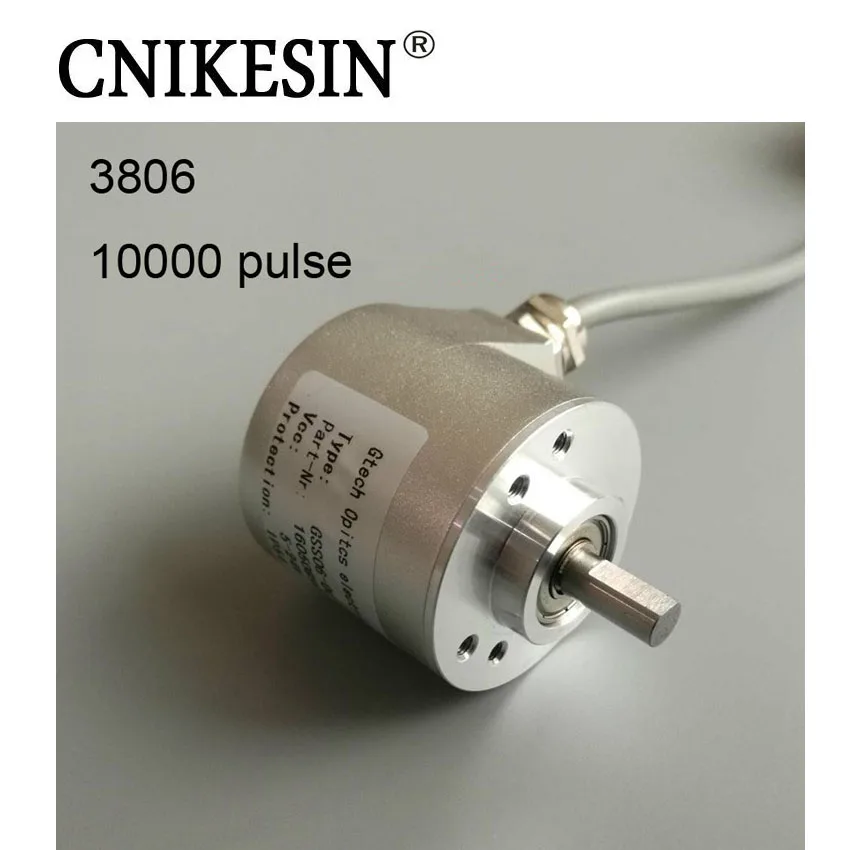 CNIKESIN 400 импульсов инкрементный оптический поворотный кодер AB двухфазный 5-24 в 400 импульсов инкрементный оптический поворотный кодер