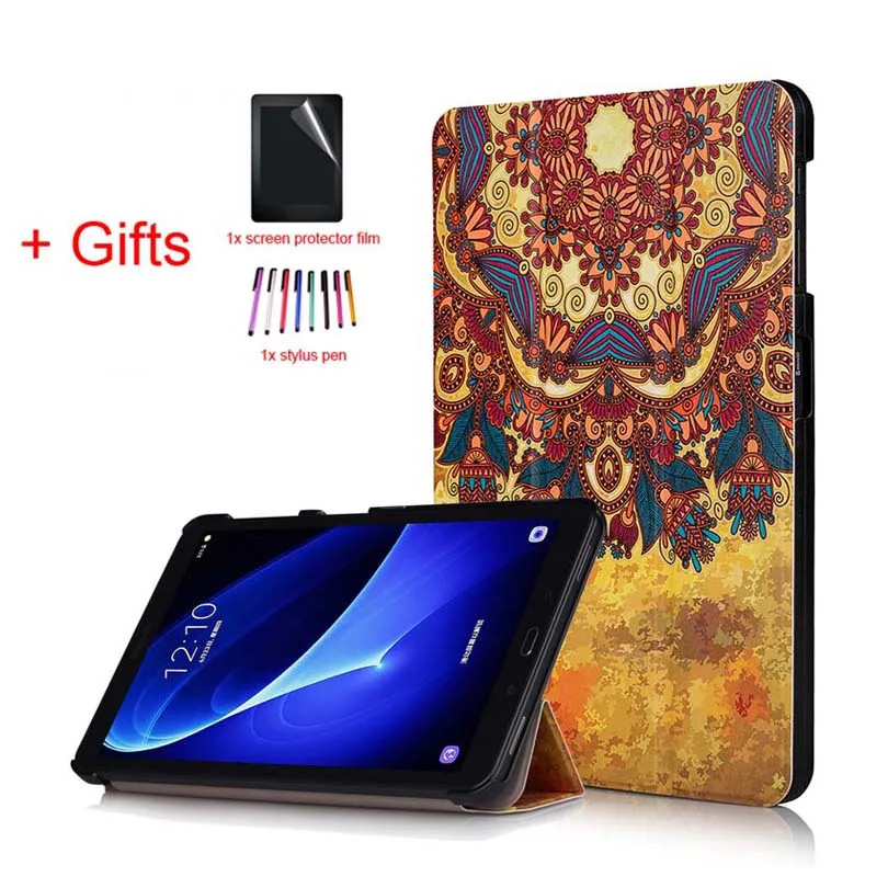 BLFQ Умный Магнитный чехол для samsung Galaxy Tab A 10,1 T580 T585 SM-T580 SM-T585, защитный чехол с подставкой+ пленка+ ручка - Цвет: BLFQ