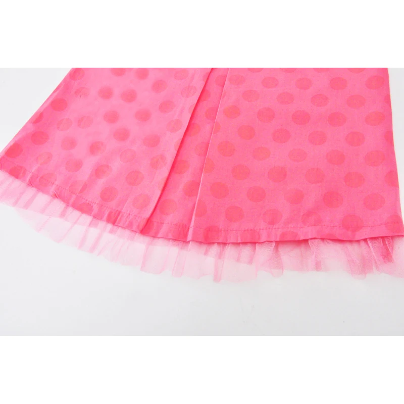 Детское платье костюмы в горошек розовые платья принцессы для девочек одежда