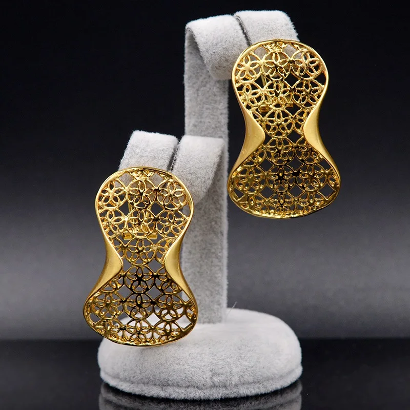 Женский комплект украшений Sunny Jewelry набор из кольца и серег с вырезами для