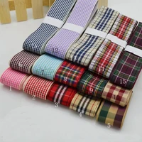 25mm 20 meters plaid fabric ribbons handmade diy bow hair accessories party decor handcraft diy sewing garment wrapping ribbon