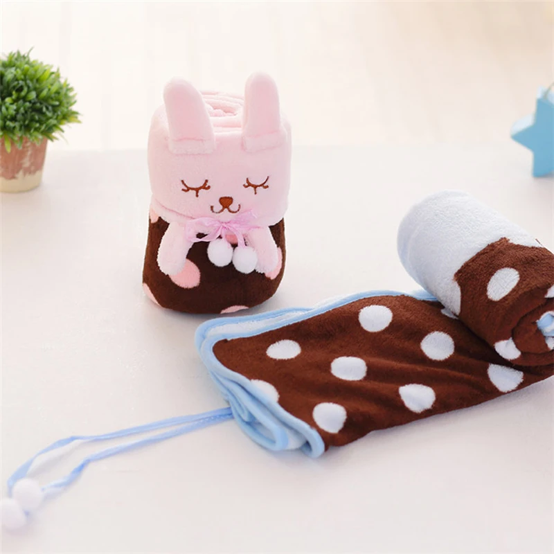 Креативная детская простыня в подарок фланелевое одеяло горошек 80*100 см рулон