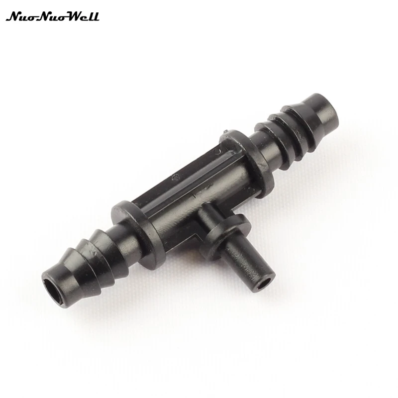 

10pcs NuoNuoWell 8/11mm or 9/12mm Barbed to 6mm Tee Nozzle Connector Garden Dripper Veg Plot Drip System Micro Irrigation Part
