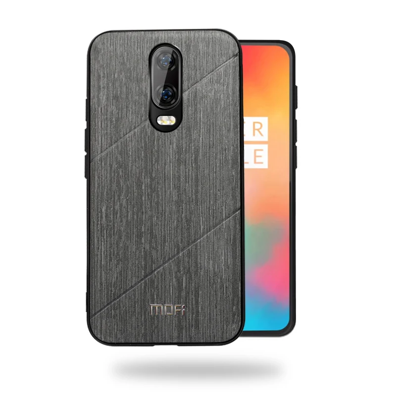 MOFi oneplus 6T чехол one plus 6t задняя крышка Жесткий защитный чехол Роскошный oneplus 6t бизнес черный 1+ 6t чехол - Цвет: black