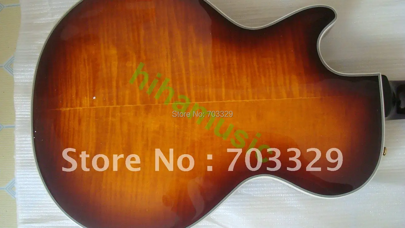 Новый custom shop Малый Джаз гитары VS Винтаж sunburst F отверстие Пламя Топ палисандр гриф