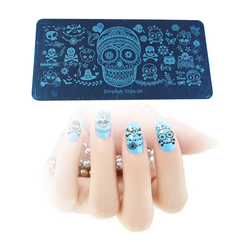 Новое поступление трафареты для стемпинга и дизайна ногтей серия простой стиль 16