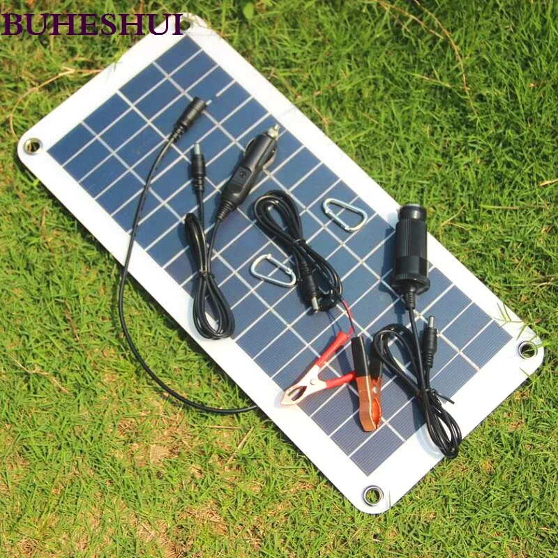 BUHESHUI Semi-flexible 18V/5V 10.5W Portable Solar Panel Charger For 12V Car Boat Motor Battery DIY System NEW | Электроника