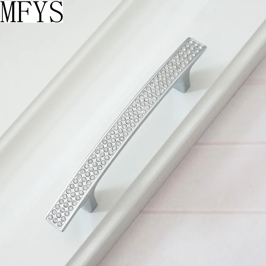 3,75 ''5'' 6,3 ''серебристый Кристалл комод тянет ручки шкафа стразы стекло кухонная мебель