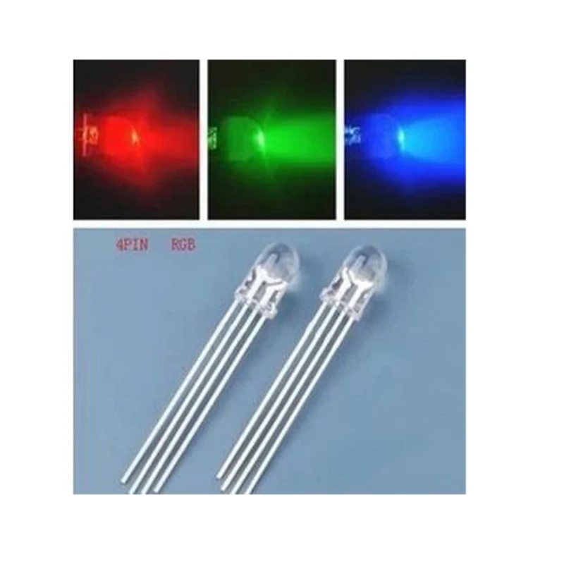 20 шт. 5 мм 4 контактный общий светодиодный диод Anod RGB трехцветный круглый