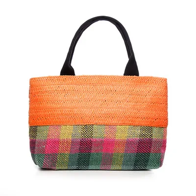 

fashion Large capacity candy color woven straw linen bag multifunctional handbag Ladies Casual Travel Bags Summer Beach Tote
