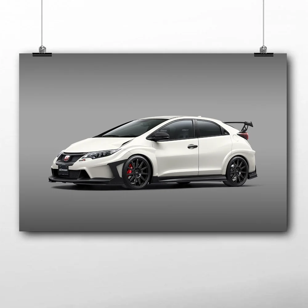 HD Печатный Civic Тип R спортивный автомобиль обои плакаты холст стена искусство