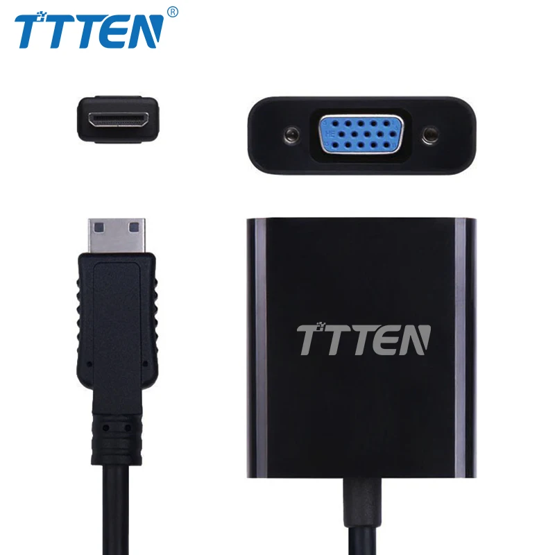 Ttten Mini HDMI VGA Мужской адаптер Женский 1080 P конвертер для Xbox 360 PS3 PS4 ТВ портативных ПК