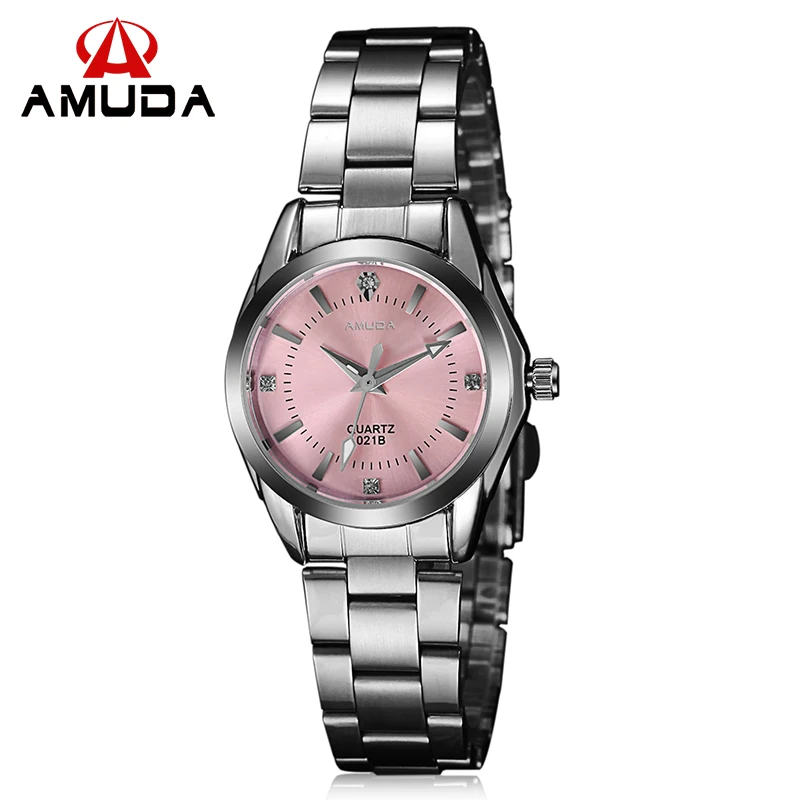 Бренд AMUDA модные наручные часы для женщин ремешок из нержавеющей стали ЖЕНСКИЕ
