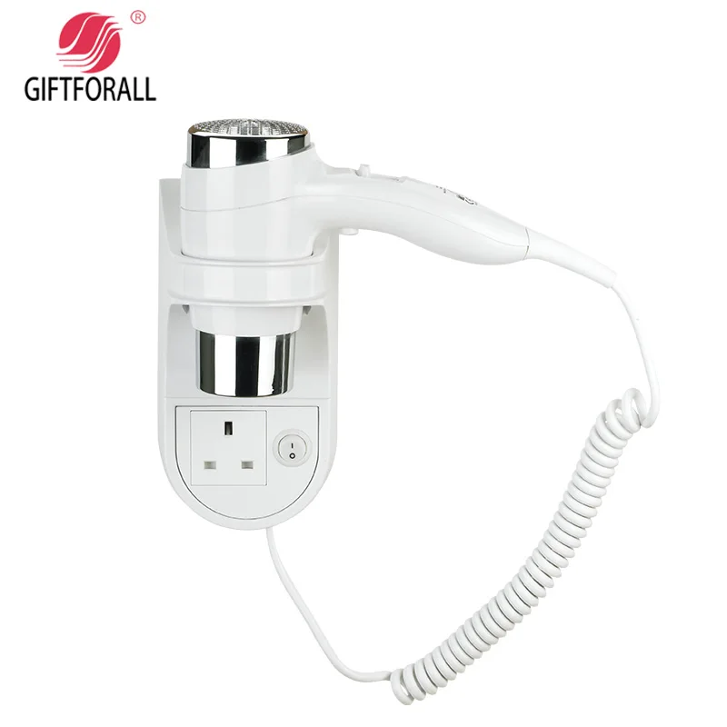 

GIFTFORALL Hairdryer Professional Styling Wall Mounted Portable hot and cold windHotel Bathroom Home Hair Dryer RCY-67430H