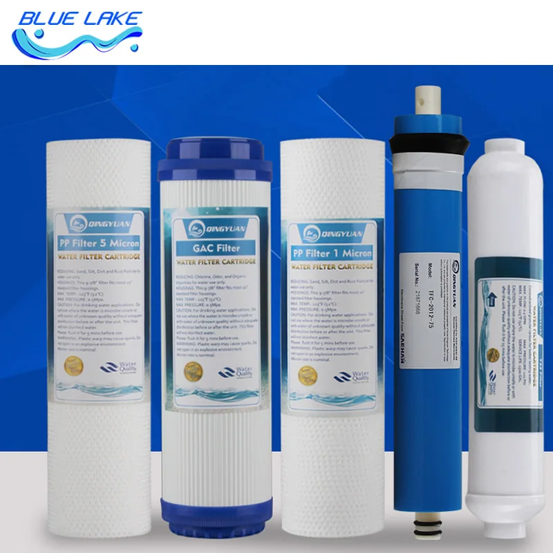 Five levels Reverse osmosis Pure water RO Purifier filter element sets,PP cotton,activated carbon,RO membrane,Water Filter Parts