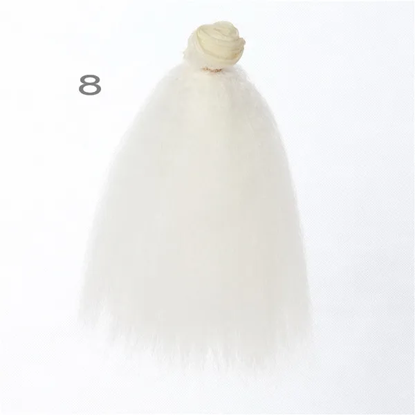 White Color Прямая поставка, акция, 15*100 см, сделай сам, мини-парик для куклы, высокотемпературный материал, прямые волосы, парик для куклы BJD, аксессуары - Цвет: White Color