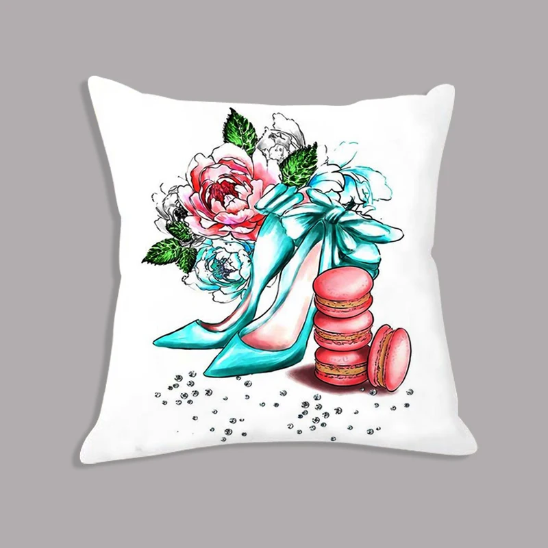 Белый плюшевый Чехол на подушку модный брендовый чехол с цветочным принтом
