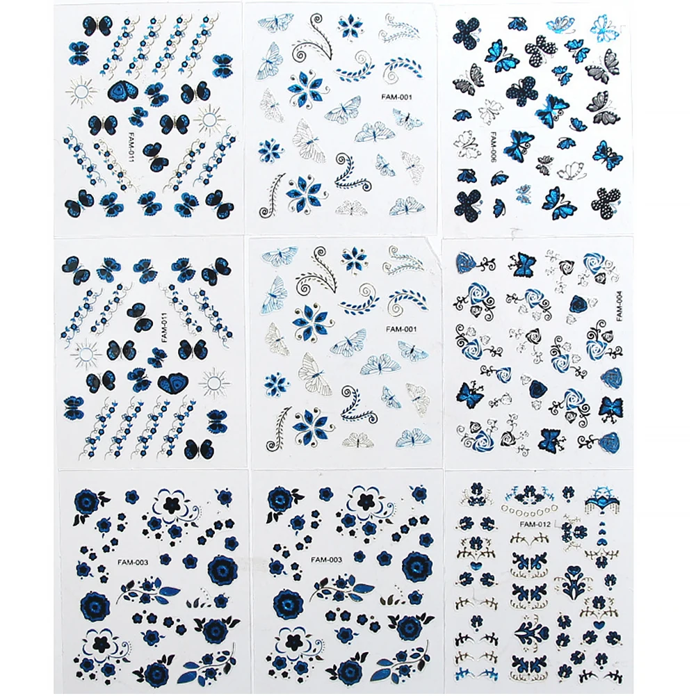 24 Sheets Fashion Nail Art Sticker 3D Flower Butterfly Plant Decal Manicure Accessories | Красота и здоровье