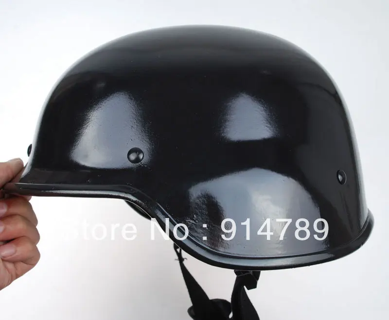 

US SWAT AIRSOFT M88 STYLE STEEL HELMET GLOSSY BLACK-33365