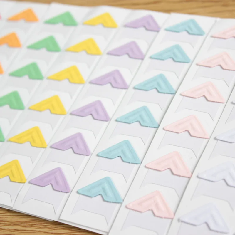 1 страница (24 шт.) Фотоальбом скрапбук чистый цвет угловые протекторы DIY стикер