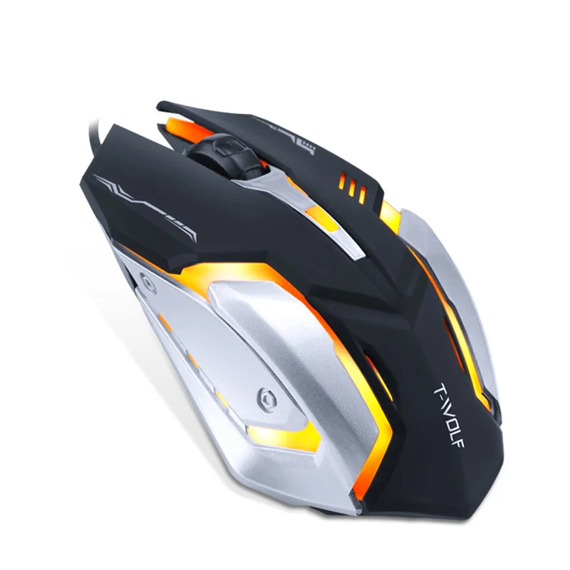 Профессиональная геймерская игровая мышь 8D 3200 точек/дюйм, регулируемая Проводная оптическая светодиодная компьютерная мышь, USB кабель, бесшумная мышь для портативных ПК - Цвет: V5 Black