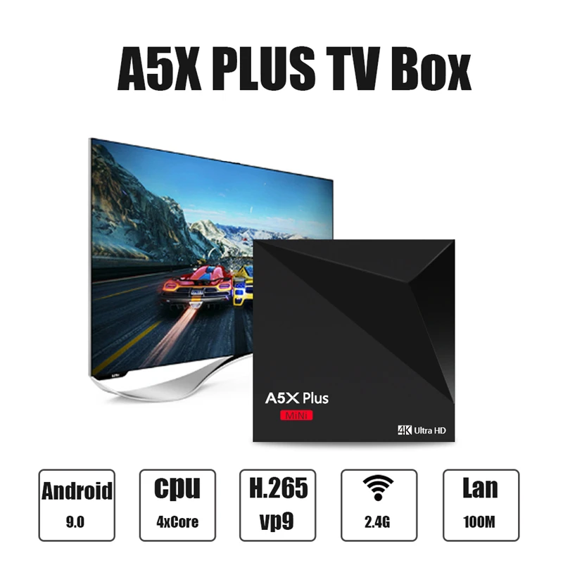 ТВ приставка HAAYOT A5X Plus Smart Android 9 0 RK3328 Четырехъядерный 4K HDR10 USB3.0 2 Гб 16 Медиаплеер mini