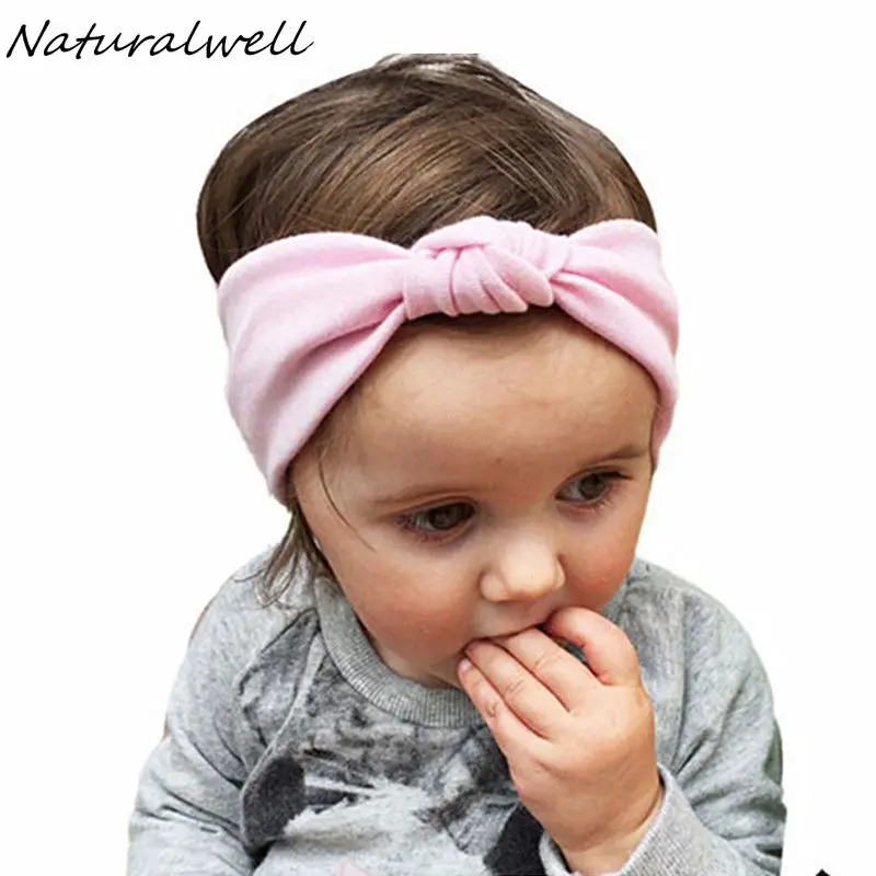 

Naturalwell solid hairbands for Newborn girls Cotton hair wrap accessories elastic twist headdress best gift for kids HB443