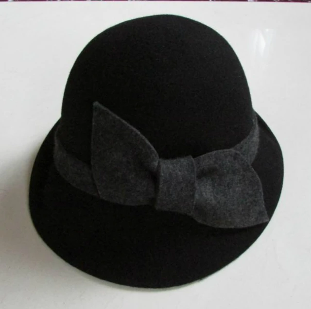 Коричневый Для женщин Fedora шерстяного фетра Madam цветок распутница Клош|fedora hat
