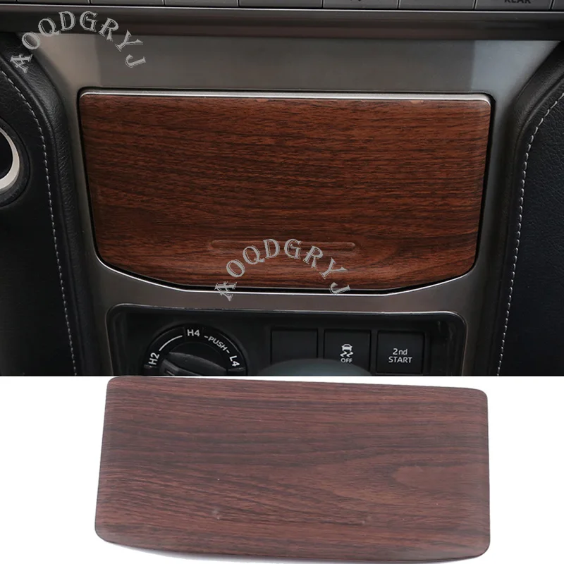 

Wood grain texture Central control storage box trim cover 1x For Toyota Land Cruiser Prado 2018-2019 Car styling