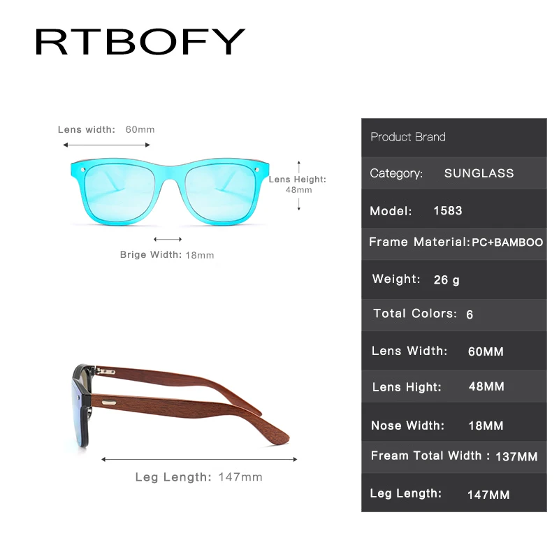 RTBOFY 2018 Зебра деревянные брендовые винтажные стильные солнцезащитные очки