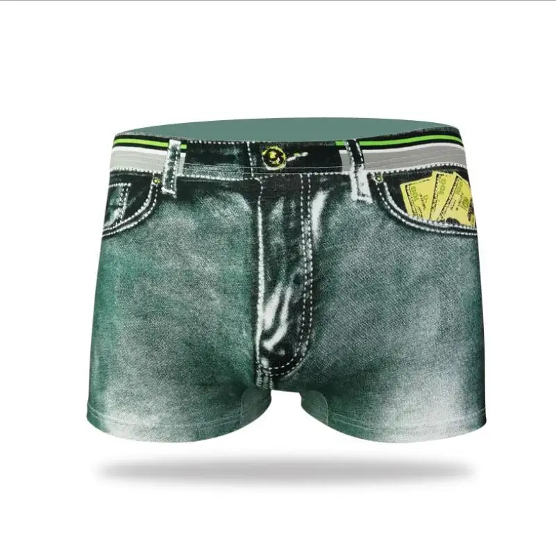 Хлопковое нижнее белье для мужчин мужские боксеры как джинсы шорты мужское с