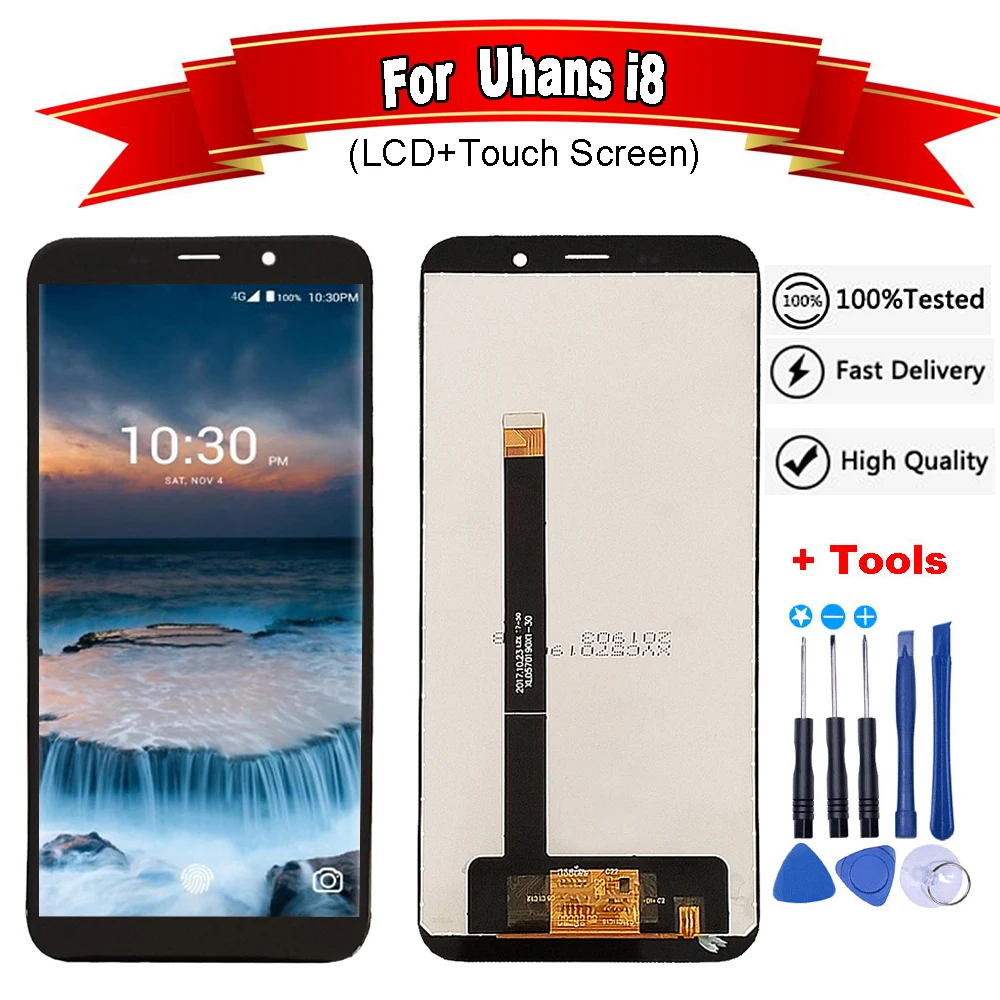 Черный ЖК дисплей для Uhans i8 + сенсорный экран 5 7 дюйма i 8 Замена дисплея