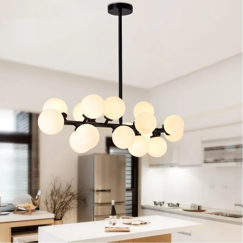 Светодиодные стеклянные подвесные светильники W100 см потолочные лампы с 16