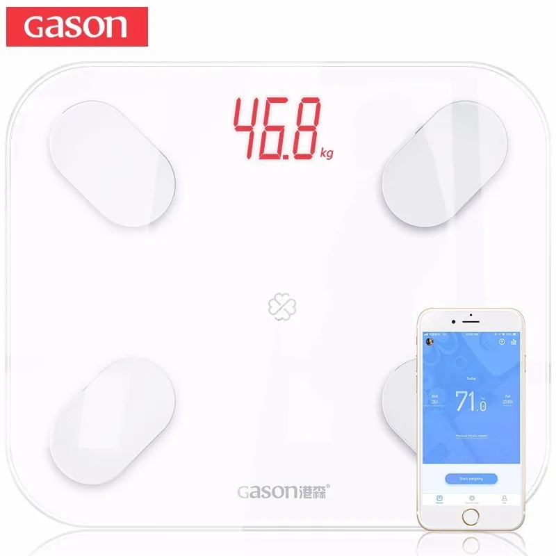 Умные напольные весы GASON S4 цифровые светодиодные электронные уровень жира в теле