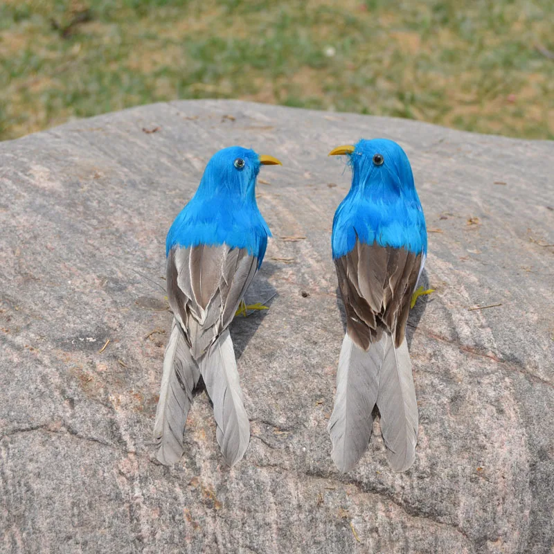 simulation couples birds about 16cm fall in love feathers one lot/ 2 pcs handicraft prop home garden decoration gift p0877 | Дом и сад