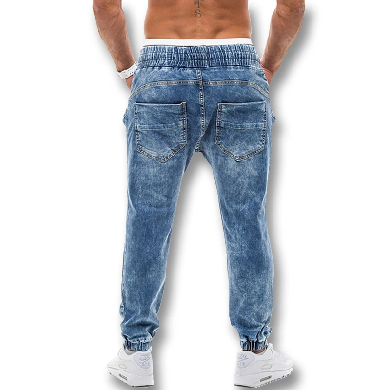 2019 мужские джинсы штаны шаровары повседневные модные облегающие брюки большого