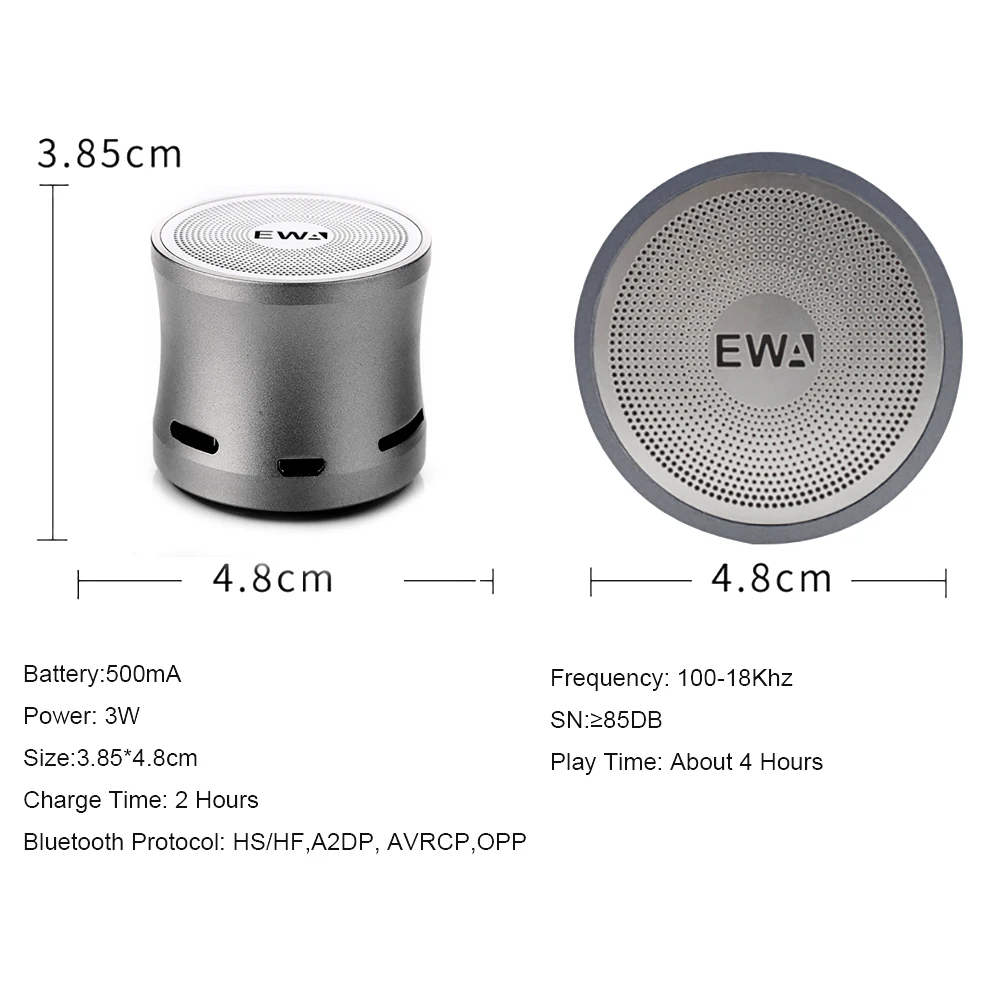 EWa A109mini Bluetooth динамик MP3 плеер портативный для телефона металлический USB вход