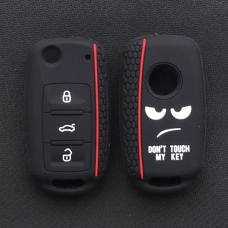 С надписью Don't Touch My ключ силиконовый чехол для ключей VW Caddy Golf Jetta Polo Passat Scirocco Tiguan