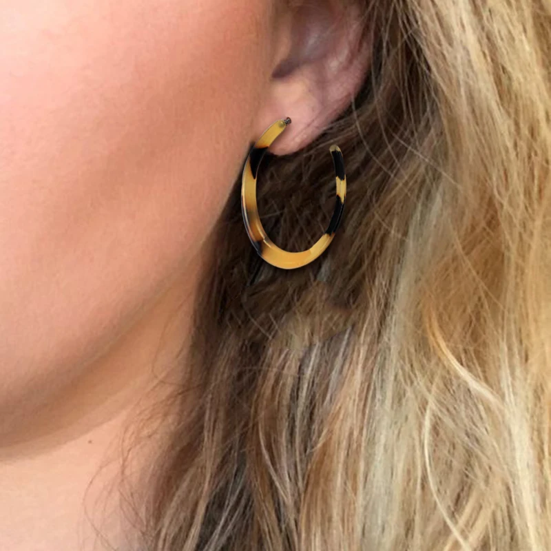 Модные большие круглые висячие серьги GDHY в европейском стиле ретро с мраморным