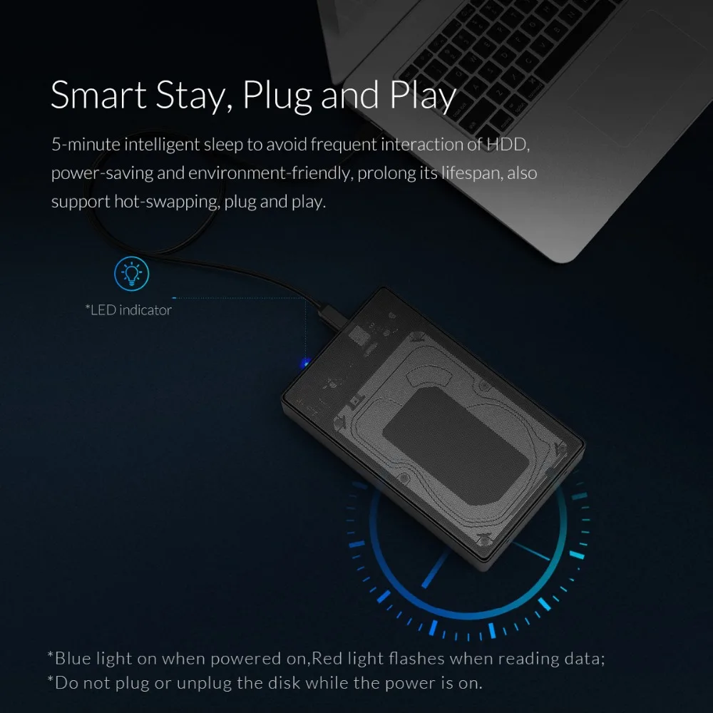 Чехол ORICO 3," SATA для USB 3,0 HDD, полностью сетчатый жесткий диск для жесткого диска, внешняя поддержка 12 ТБ Max для SSD диска HDD Box
